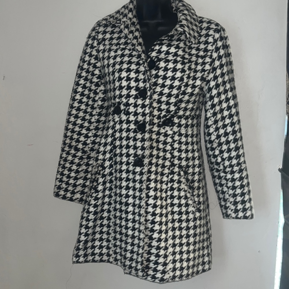 Houndstooth Pea Coat